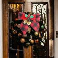 Коледен лък Baywell с камбани, мини коледно дърво за коледно дърво, висящи орнаменти, коледни лък с джингъл камбани за венец занаятчийски подаръчни декорации