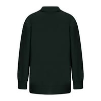 Ризи на блузи Продажби за продажби Модни жени ежедневни отпечатани въртящи се шия с дълъг ръкав хлабав тениска есенна блуза пуловер върхове зелени