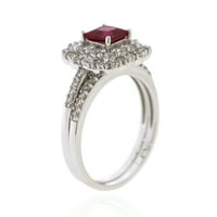 Джей сърце дизайни стерлинги сребро създаде Рубин и създаде бял сапфир пръстен