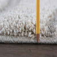 Съвременна площ килим шаг дебел ивица крем, крем вътрешен Овал лесен за почистване