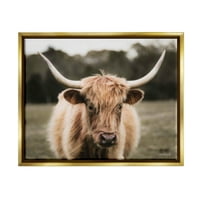 Ступел Индъстрис спокоен добитък селски отворена Земеделска земя снимка металик злато плаваща рамка платно печат стена изкуство, дизайн От Дакота динър