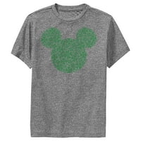 Момче Mickey & Friends Mickey Mouse Clover Silhouette Performance Graphic Tee Argoal Heather Small