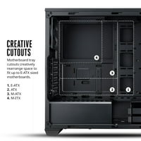 Мастербо Компютърна кутия с вътрешна конфигурация-АТХ, микро АТХ, мини ИТ поддръжка-Черно