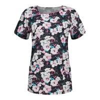 Notch Neck Women Stretch Tight Positioning Printing Top