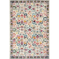 И Джонатан и традиционен персийски Бохо цветен килим-бежов мулти