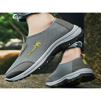 Маратонки Bellella Mens Slip на ежедневни обувки Мреза за ходене обувки Колучи на Outsing Outdoor Sport Flats Grey 6.5