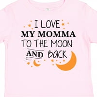 Inktastic обичам моята мама до луната и гърба подарък за малко дете или тениска за момиче