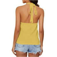 Инлайф потник за жени без ръкави дъга Пачуърк цвят висящи врата жилетка риза жените лятото тънък тениска