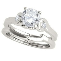 Mauli Jewels карат диамантени годежни пръстени за жени, 10k твърдо бяло злато