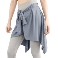 Meuva женска йога пола с къси панталони с висока талия танцова пола с лента за вратовръзка