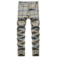 Viikei Cargo Pants for Men Mens Pants Еластичен клирънс на талията под 5 долара. Мъжки модни ежедневни карирани отпечатани панталони с голяма еластичност с голям размер тънки панталони панталони Пълни панталони