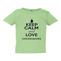 Запазете спокойствие и обичайте хлебарки насекоми любовник забавно дете деца тениска тениска