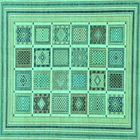 Ahgly Company Indoor Square Abstract Turquoise Blue Modern Area Cugs, 5 'квадрат