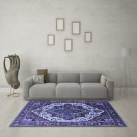 Ahgly Company Indoor Rectangle Oriental Blue Industrial Area Rugs, 8 '12'