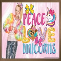 Jojo Siwa - Peace Love Unicorns Wall Poster, 22.375 34 рамки