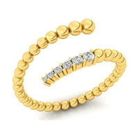 Диамантен спираловиден пръстен, 14k твърд златен пръстен, подарък за мама, обещание пръстен, сватбен подарък, подарък за нея