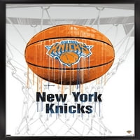 Ню Йорк Никс-Дрип Баскетбол Стена Плакат, 22.375 34 В Рамка