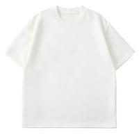 Мъжка лятна ежедневна риза твърди модни върхове около врата с къс ръкав тениска Бяла