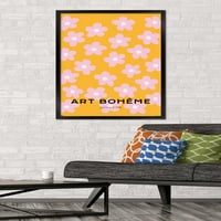 Art Bohème - Pink Flowers Wall Poster, 22.375 34 рамки