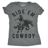 Дамски каране em cowboy cowgirl rodeo тениска смешно казвайки сладък графичен тройник - XL дамски графични тийнейджъри