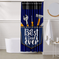 Щастливи бащи Ден за душ завеса, водоустойчива завеса за душ и пластмасови пръстени за завеси за душ за декор на банята с куки, 36x72in