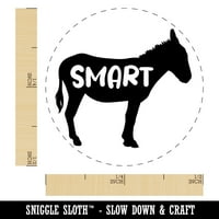 Donkey Smart Ass Silhouette Solid Solid Self -Anning Cumber Stamp Stamper - кафяво мастило - мини