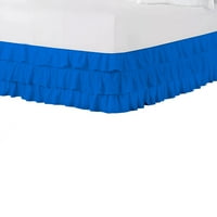 Спално бельо много ръчно пола Средно синя кралица Египетска памучна база базов лист за валанс