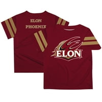 Тениска за лого на Toddler Maroon Elon Phoeni Team Logo Stripes