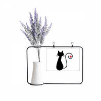 Сърдечна котка sit sihouette Animal Articifical Lavender Flower Vase Card