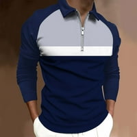 Мъжки поло ризи Мода л спорт дигитален печат ревера Реглан цип Дълъг ръкав отгоре