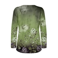 Дамски летни върхове Дамски ретро флорален печат Единична гърди къс ръкав риза с джобове