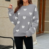 Пуловер Guzom за жени в продажба- Разхлабени пуловери за жени Модерни върхове Нови пристигания Сив размер 8