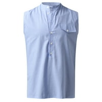 Мъже Пролет Лято ежедневни Без ръкави Потници тениска топ блуза с джобове