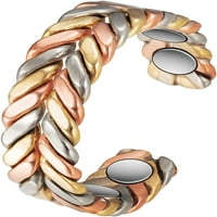 Волет магнити лек меден пръстен, плетен трицветен пръстен за жени или мъже，Топ магнитни бижута