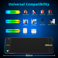 Tiburn RGB 15W Голяма клавиатура подложка за безжично зарядно за зарядно устройство за мишка с десет цвята