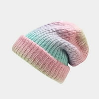 Шапка топъл кабел плетен дъгови шапки меки участък дебела сладка плетена капачка за студено време букви шапки барети g
