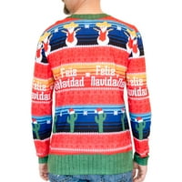 Фелиз Навидад грозен пуловер Мъжки Дълъг ръкав тениска
