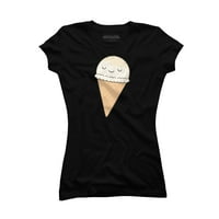 Сладолед юноши черен графичен тройник - Дизайн от хора XL