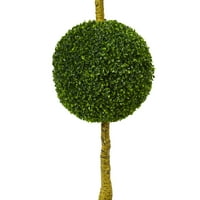 Почти естествено 4.5 ' Двойно Чемширово изкуствено топиарно дърво, устойчиво на ултравиолетови лъчи