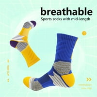Чифт спортни чорапи сгъстени високи еластичност Дишане без плъзгане на крака протектор професионални не-тънки тренировъчни чорапи за спорт