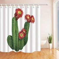 Кактус пустинен декор бодлив сагуаро кактус кактус цветя за полиестер тъкан за баня баня душ завеса