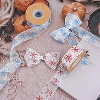 Roll Christmas Ribbon Snowflake Pattern сгъваем декоративен Xmas опаковка Декорация лента за коледна полиста