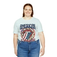 Американска жена, тематична тематична тематика на четвърти юли, графична тениска