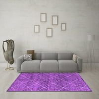 Ahgly Company Indoor Rectangle Abstract Purple Modern Area Rugs, 6 '9'