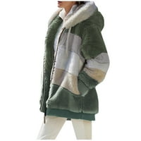 Зимни палта за жени есен зима Дълъг ръкав Пълен цип размита качулка Връхни дрехи случайни яке