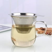 Допълнителен фин мрежов инфузор на чай с дръжка за многократна употреба от неръждаема стомана Чай чай влива филтър чаша чай за цедка за цедка
