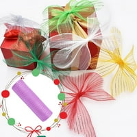 Поли мрежеста лента с метално фолио всяка ролка за венци лъкове опаковане и декориране цвете опаковане нето Коледа