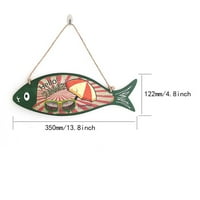 Мортило виси лятна дървена риба добре дошъл знак морски декор за изкуство за стена висяща реколта риба орнамент декор знак домашна баня офис плаж хавай тематична д